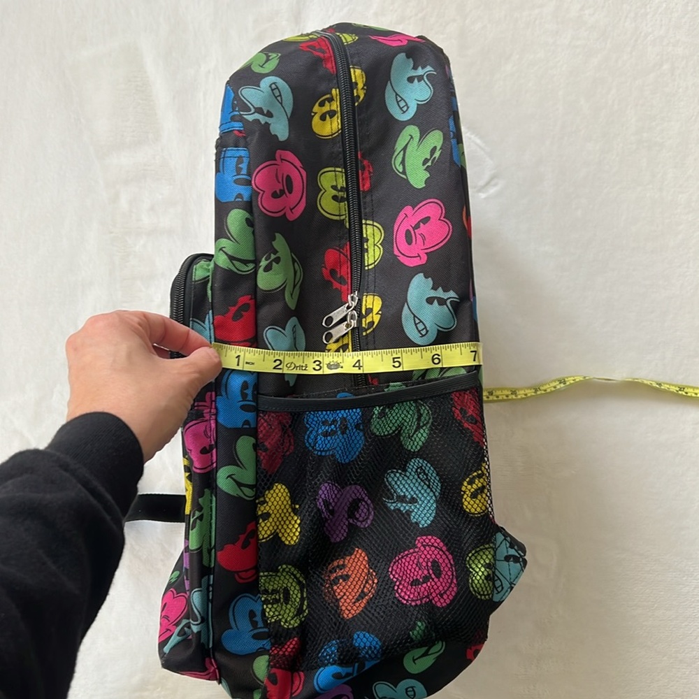 Walt Disney World black backpack w multi color Mickeys - Picture 4 of 10